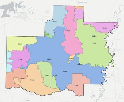 White County AR ZIP code map preview