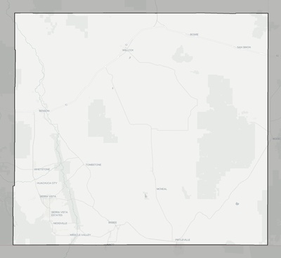 Cochise County AZ county basemap context