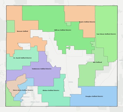 Cochise County AZ school district boundaries map