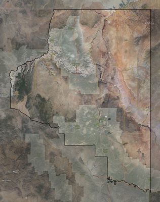 Coconino County AZ USGS imagery and topo map
