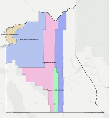 Graham County AZ school district boundaries map