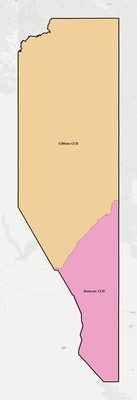 Greenlee County AZ townships and subdivisions map