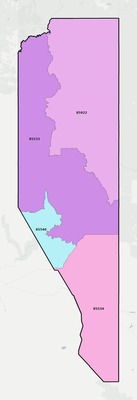 Greenlee County AZ ZIP code boundaries map