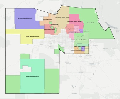 Maricopa County AZ school district boundaries map
