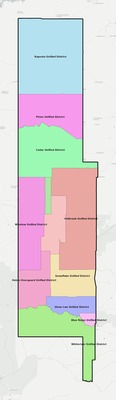 Navajo County AZ school district boundaries map