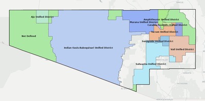 Pima County AZ school district boundaries map