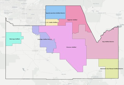 Pinal County AZ school district boundaries map