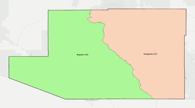 Santa Cruz County AZ townships and subdivisions map