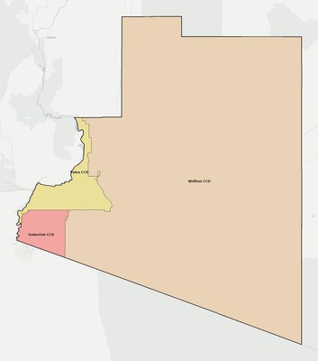 Yuma County AZ townships and subdivisions map