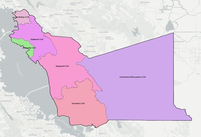 Alameda County CA townships and subdivisions map