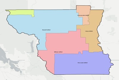 Colusa County CA school district boundaries map