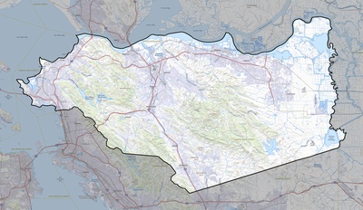 Contra Costa County CA USGS topo map