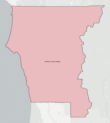 Del Norte County CA school district boundaries map
