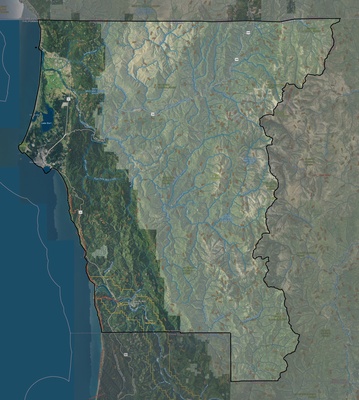 Del Norte County CA USGS imagery and topo map