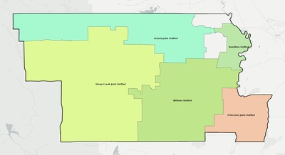Glenn County CA school district boundaries map