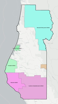 Humboldt County CA school district boundaries map