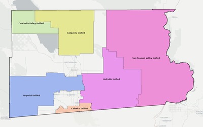 Imperial County CA school district boundaries map