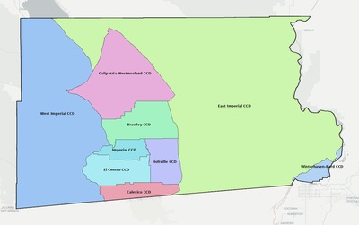 Imperial County CA townships and subdivisions map