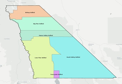 Inyo County CA school district boundaries map