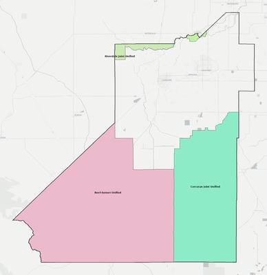 Kings County CA school district boundaries map