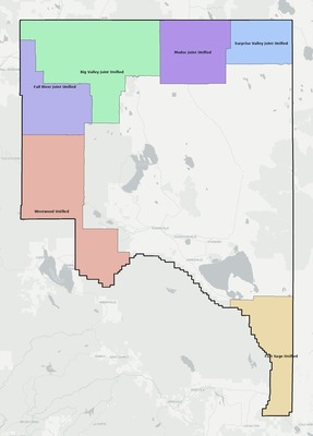Lassen County CA school district boundaries map