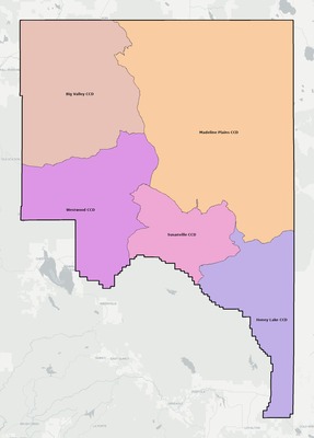 Lassen County CA townships and subdivisions map