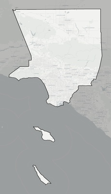 Los Angeles County CA county basemap context