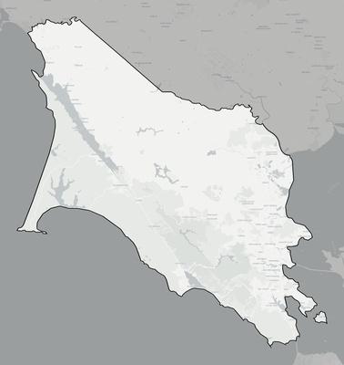 Marin County CA county basemap context