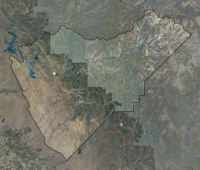 Mariposa County CA USGS imagery and topo map