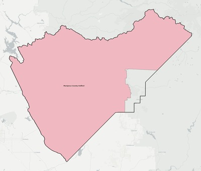 Mariposa County CA school district boundaries map