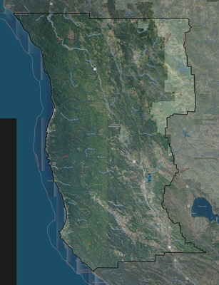 Mendocino County CA USGS imagery and topo map