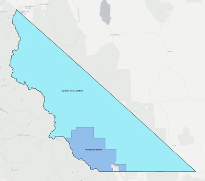 Mono County CA school district boundaries map