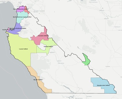 Monterey County CA school district boundaries map