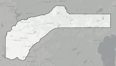 Nevada County CA county basemap context