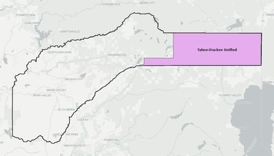 Nevada County CA school district boundaries map