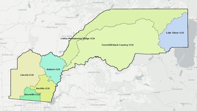 Placer County CA townships and subdivisions map