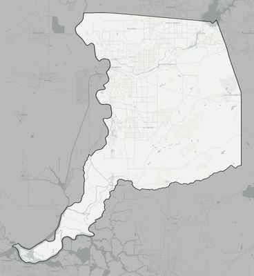 Sacramento County CA county basemap context