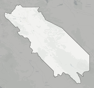 San Benito County CA county basemap context