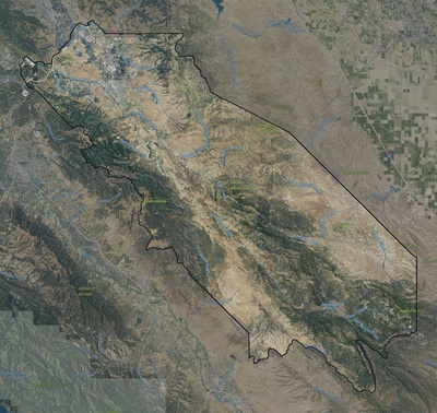 San Benito County CA USGS imagery and topo map