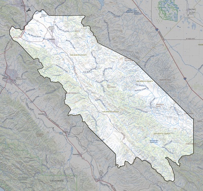 San Benito County CA USGS topo map