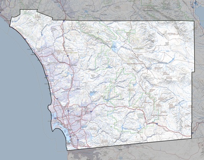 San Diego County CA USGS topo map