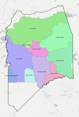 San Joaquin County CA school district boundaries map