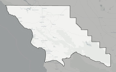 San Luis Obispo County CA county basemap context