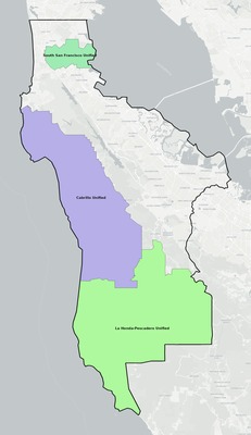 San Mateo County CA school district boundaries map