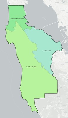 San Mateo County CA townships and subdivisions map