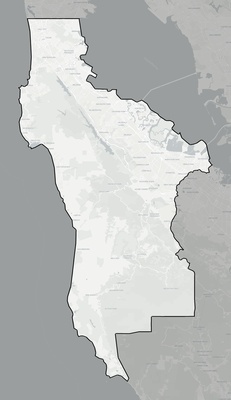 San Mateo County CA county basemap context