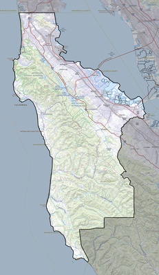 San Mateo County CA USGS topo map