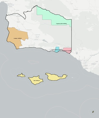 Santa Barbara County CA school district boundaries map