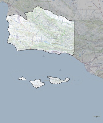 Santa Barbara County CA USGS topo map
