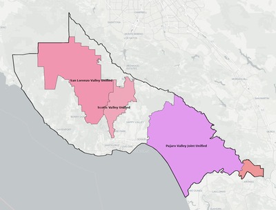 Santa Cruz County CA school district boundaries map